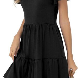 Summer Dresses Women Rayon Spandex Boat Neck Pockets Casual Beach Dress